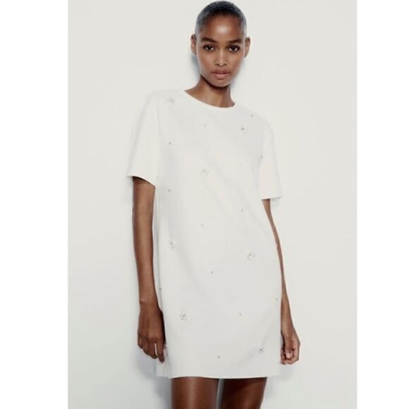 NWT FAUX SUEDE JEWEL DRESS Sz XS - Picture 1 of 11